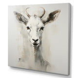 White Echoes of the Alpine goat portrait - Goat Large Canvas Wall Art