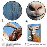 White and blue pop art goat portrait - Goat Bedroom Wall Art