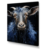 Blue celestial goat portrait - Goat Home Decor Art