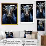 Blue celestial goat portrait - Goat Home Decor Art