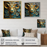 Yellow Capricorn goat blooms - Goat Bedroom Wall Art