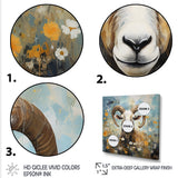 Yellow goat blooms in meadow flowers - Goat Canvas Wall Art