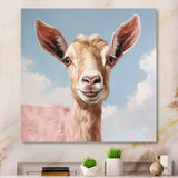 Dreamy cloud Pink goat portrait - Goat Wall Art Prints