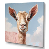 Dreamy cloud Pink goat portrait - Goat Wall Art Prints