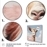 Dreamy cloud Pink goat portrait - Goat Wall Art Prints