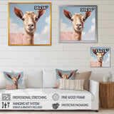 Dreamy cloud Pink goat portrait - Goat Wall Art Prints
