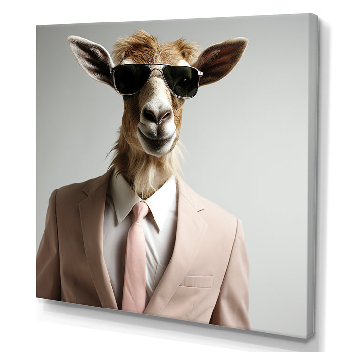 Suited up goat with sunglasses - Goat Wall Art Prints