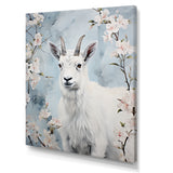 White goat in winter tranquility - Goat Bedroom Wall Art