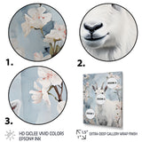 White goat in winter tranquility - Goat Bedroom Wall Art