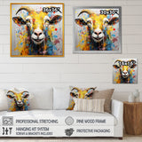 Yellow pop art Goat portrait - Goat Wall Decor