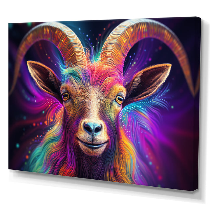 Celestial Gazing Goat portrait - Goat Wall Art Prints