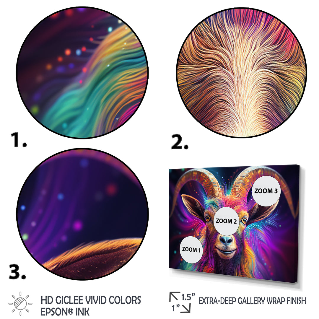 Celestial Gazing Goat portrait - Goat Wall Art Prints