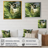 Pastoral goat Portrait - Goat Framed Canvas Art