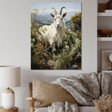White meadow buck Goat Peaks - Goat Bedroom Wall Art