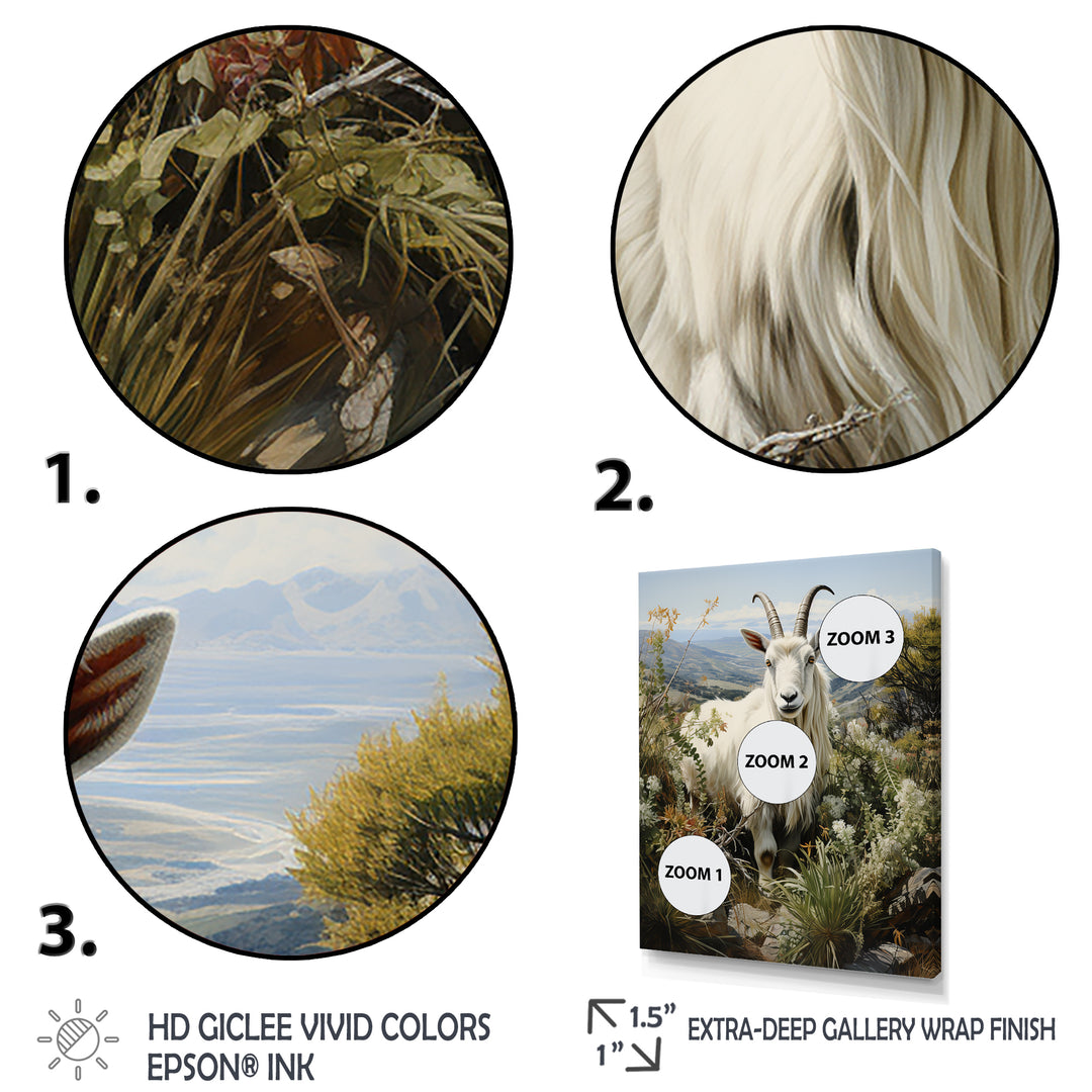 White meadow buck Goat Peaks - Goat Bedroom Wall Art
