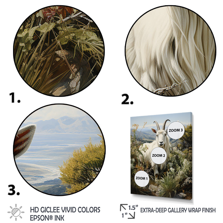 White meadow buck Goat Peaks - Goat Bedroom Wall Art