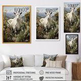 White meadow buck Goat Peaks - Goat Bedroom Wall Art