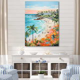 Pastel color Coastal Beach Scene paradise II - Coastal Canvas Wall Art