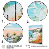 Pastel color Coastal Beach Scene paradise II - Coastal Canvas Wall Art