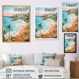 Pastel color Coastal Beach Scene paradise II - Coastal Canvas Wall Art