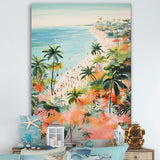 Pastel color Coastal Beach Scene paradise III - Coastal Canvas Wall Art