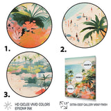 Pastel color Coastal Beach Scene paradise III - Coastal Canvas Wall Art