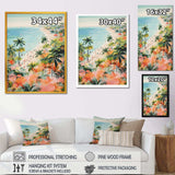 Pastel color Coastal Beach Scene paradise III - Coastal Canvas Wall Art