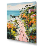 Coastal Beach Scene paradise in pastel color II - Coastal Canvas Wall Art