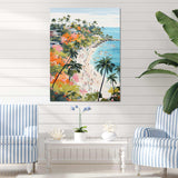 Coastal Beach Scene paradise in pastel color III - Coastal Canvas Wall Art