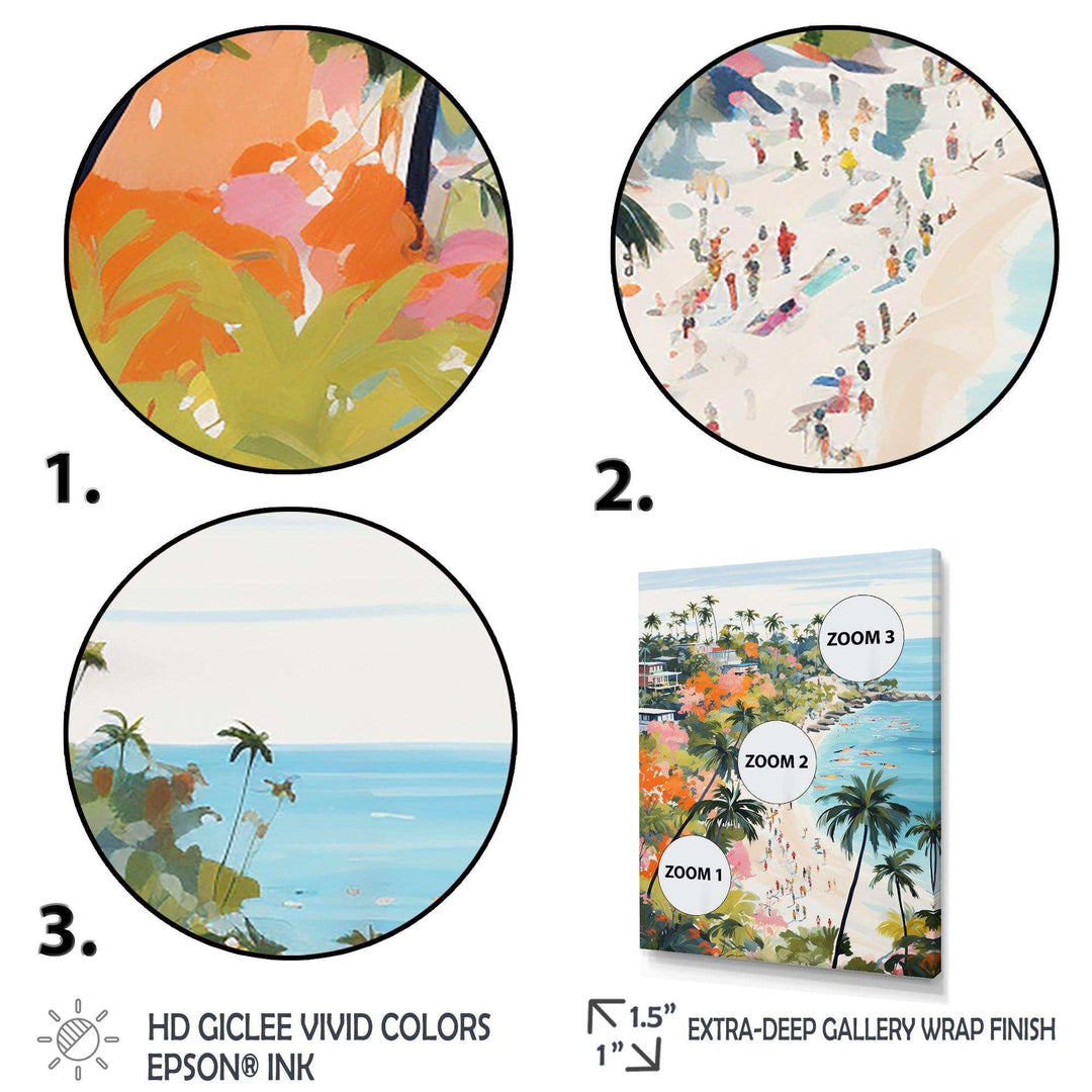 Coastal Beach Scene paradise in pastel color III - Coastal Canvas Wall Art