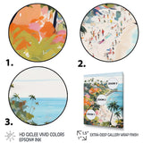 Coastal Beach Scene paradise in pastel color III - Coastal Canvas Wall Art