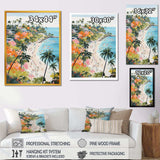 Coastal Beach Scene paradise in pastel color III - Coastal Canvas Wall Art