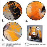 Yellow Colorful Hippo harmony - Yellow Hippopotamus Wall Art