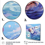 Blue Serene Hippo Majesty - Hippopotamus Large Canvas Wall Art