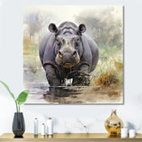 Grey Serene Hippo Majesty - Hippopotamus Home Decor Art