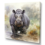 Grey Serene Hippo Majesty - Hippopotamus Home Decor Art
