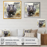 Grey Serene Hippo Majesty - Hippopotamus Home Decor Art