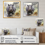 Grey Serene Hippo Majesty - Hippopotamus Home Decor Art