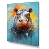 Popart Hippos World - Hippopotamus Canvas Wall Art