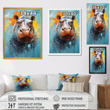 Popart Hippos World - Hippopotamus Canvas Wall Art