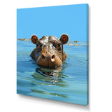 Grey Joyful Hippo - Hippopotamus Wall Decor
