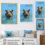 Grey Joyful Hippo - Hippopotamus Wall Decor