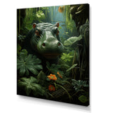 Green Vibrant Hippo Portrait - Hippopotamus Wall Art Prints