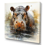 Grey Colorful Hippo harmony - Hippopotamus Wall Art Prints