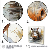 Grey Colorful Hippo harmony - Hippopotamus Wall Art Prints