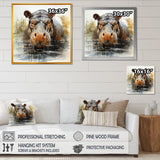 Grey Colorful Hippo harmony - Hippopotamus Wall Art Prints
