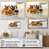Grey Rivers Romantic Serenade - Hippopotamus Large Canvas Wall Art