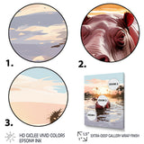 Grey Silhouetted Safari Hippo - Hippopotamus Home Decor Art