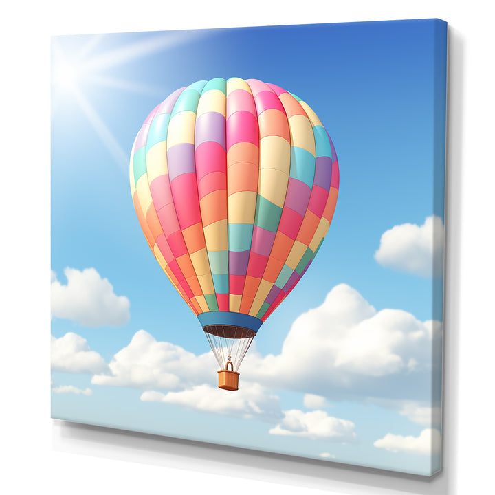 Hot Air Balloon in the sky I - Hot Air Balloon Canvas Wall Art