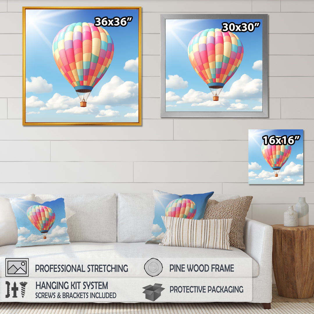 Hot Air Balloon in the sky I - Hot Air Balloon Canvas Wall Art